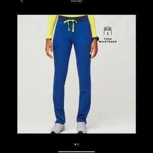 FIGS Yola Cargo Scrub Pants Electric Blue S Tall NWT